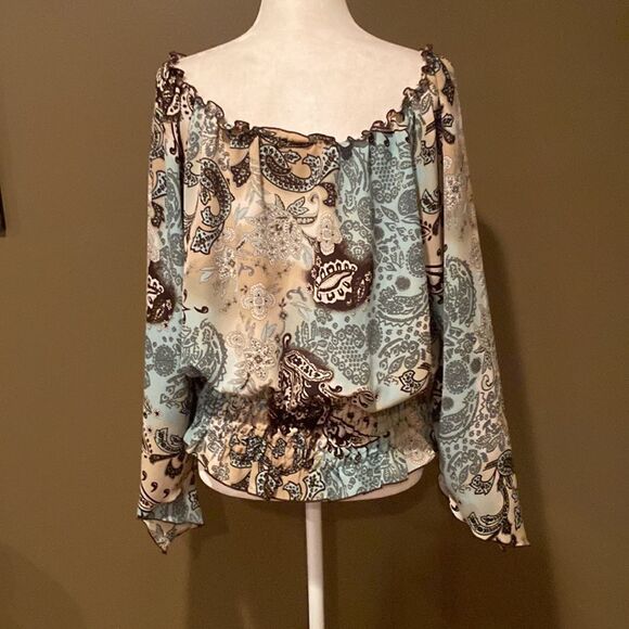 Cato Bell Sleeve Paisley Top Size XL long Sleeve - Picture 6 of 11